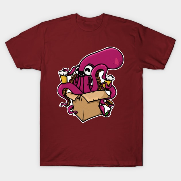 Box octopus party T-Shirt by manuvila